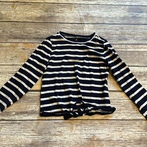 J. Crew Crewcuts Girls Striped Front-Tie Shirt- Size 4/5